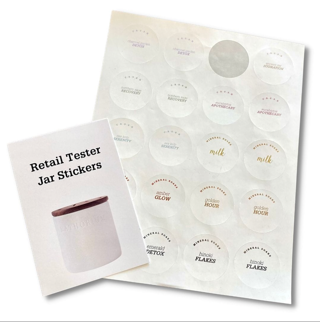 Bathorium - VISUAL MERCHANDISING- Tester Jar Sticker Set
