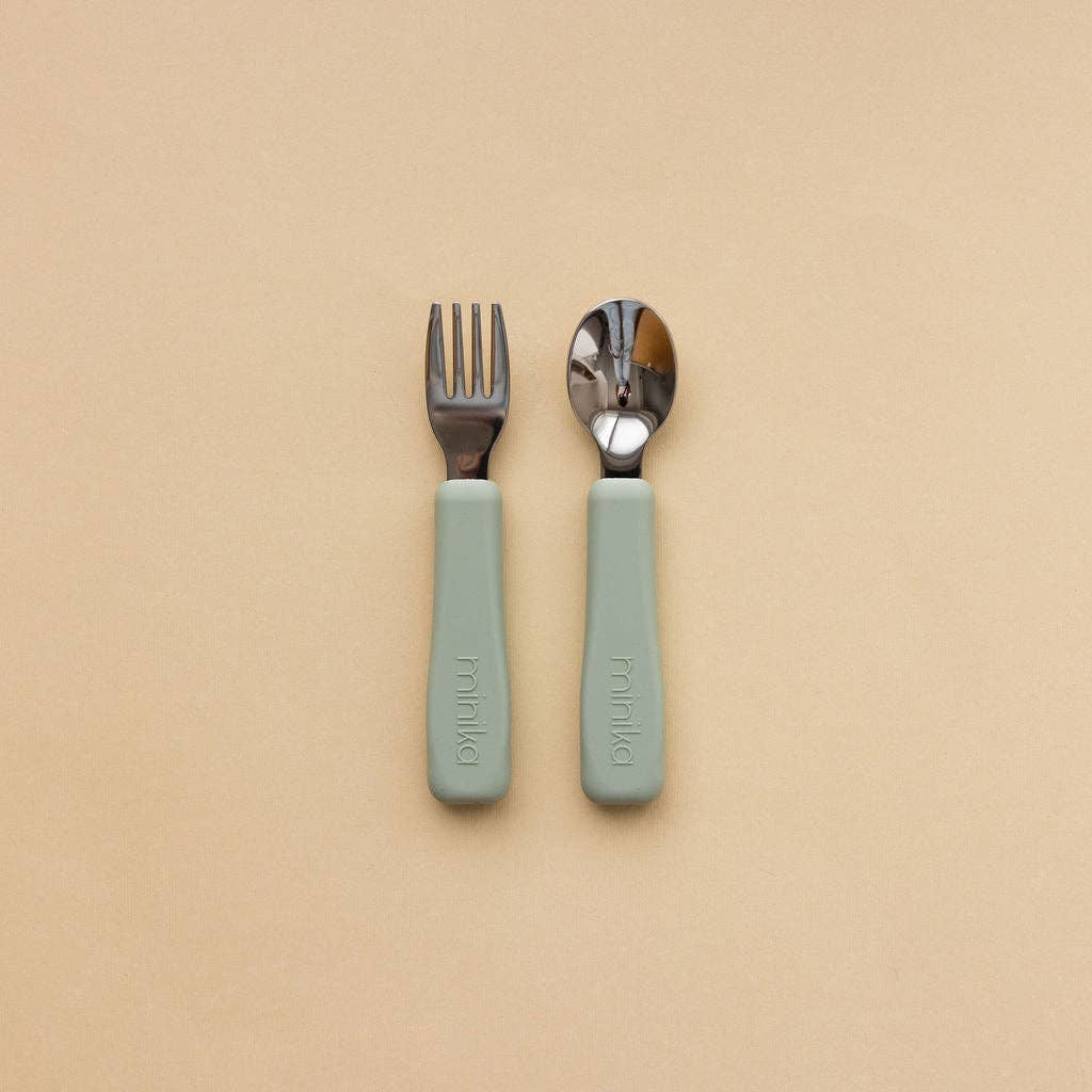 Minika - Fork and spoon set - Sage