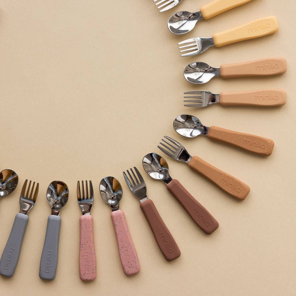 Minika - Fork and spoon set - Shell