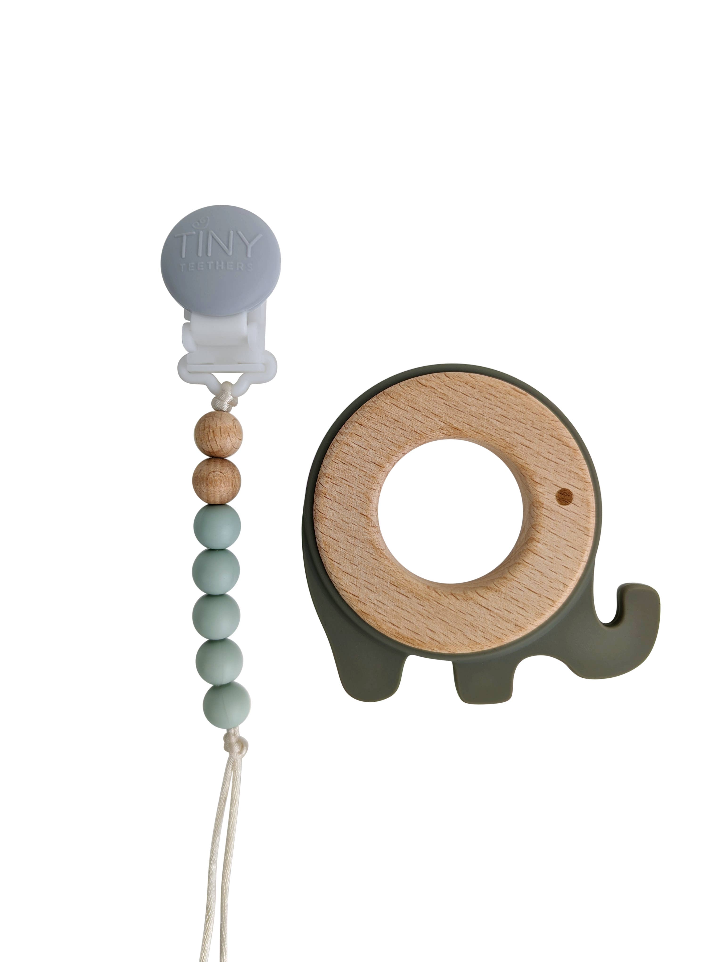 Tiny Teethers - Elephant Leaf Teether on a Beaded Strand