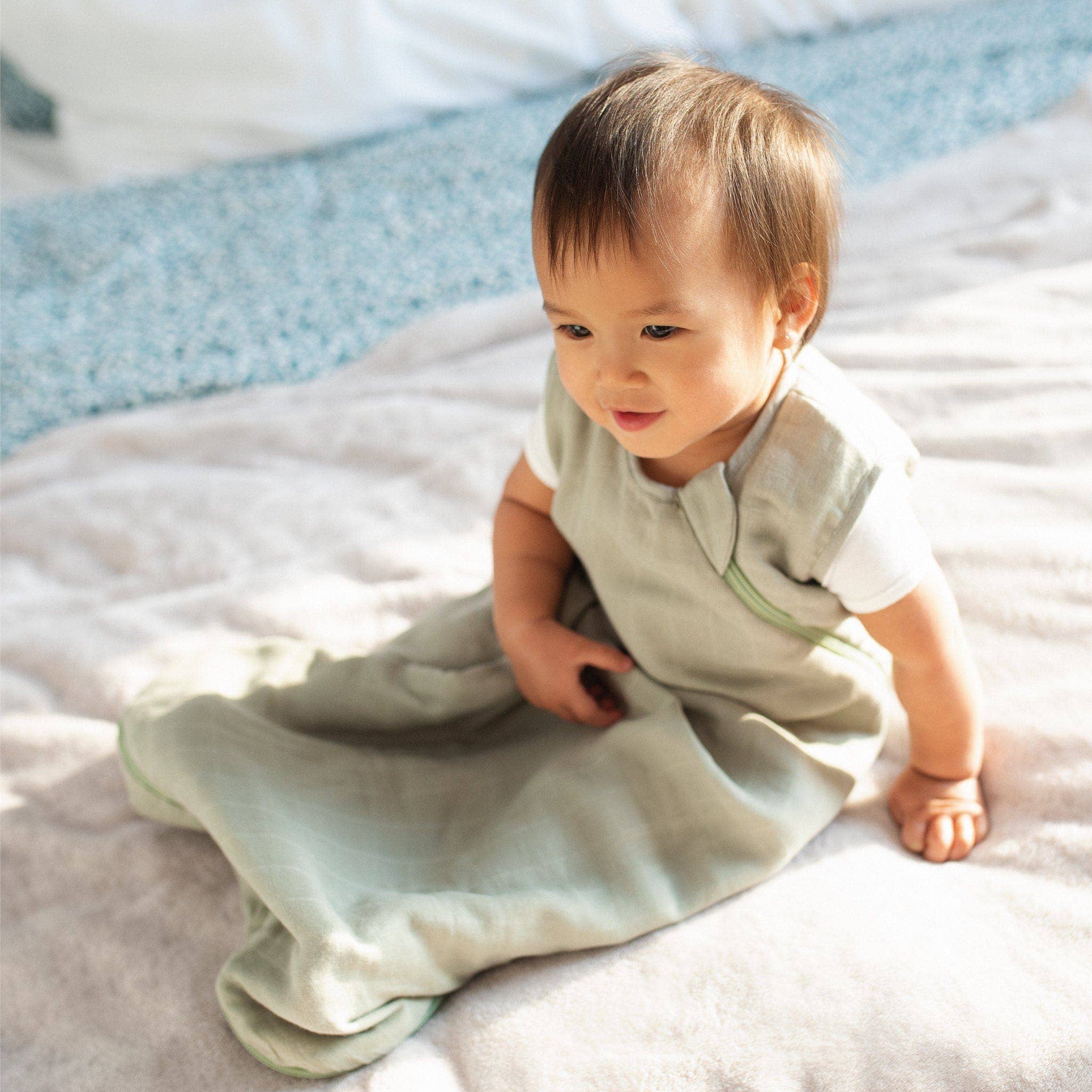 Perlimpinpin - Cotton muslin sleep sack - Kaki (0.7 tog)