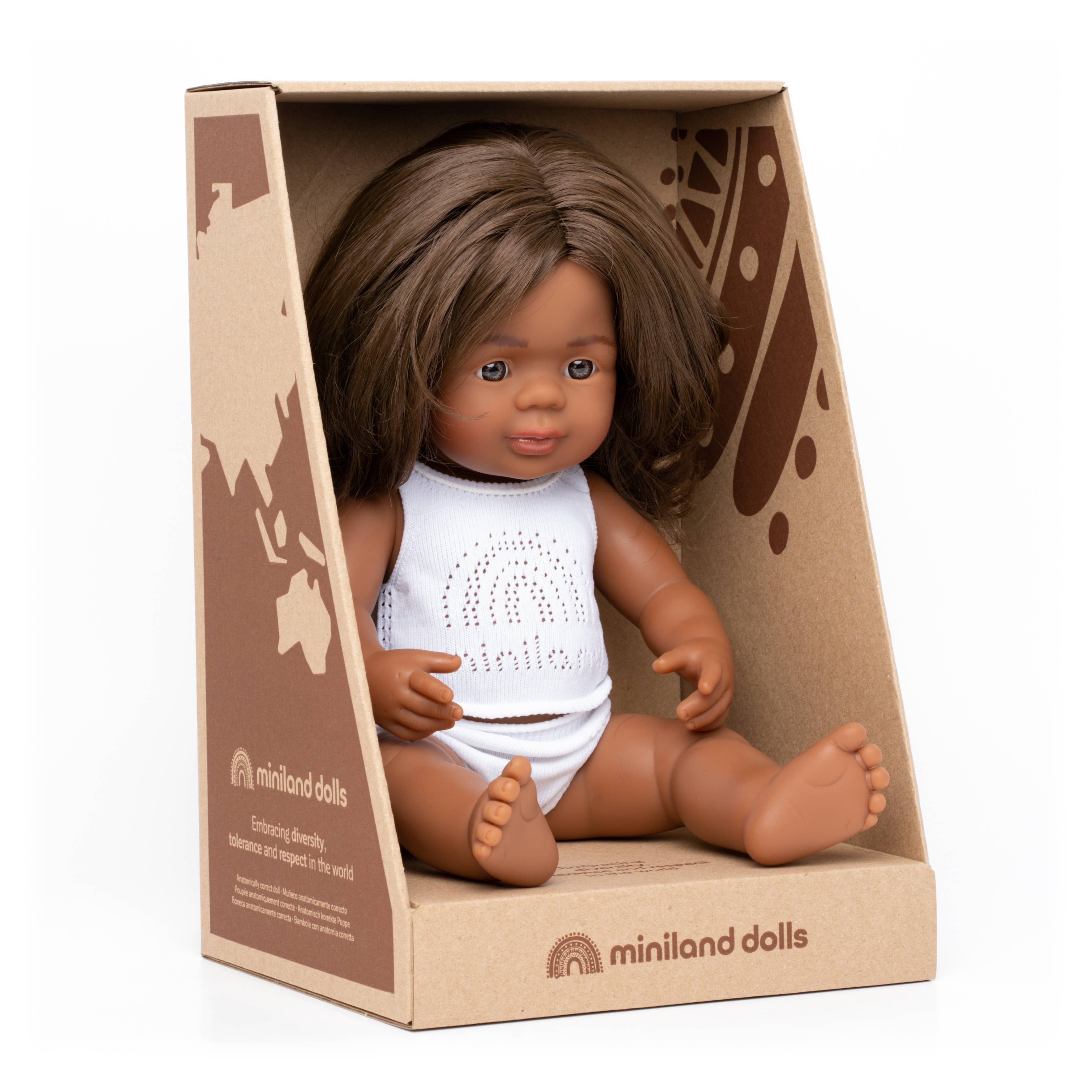 Miniland Educational - Baby Doll Australian Aboriginal Girl 15'' inch (box)