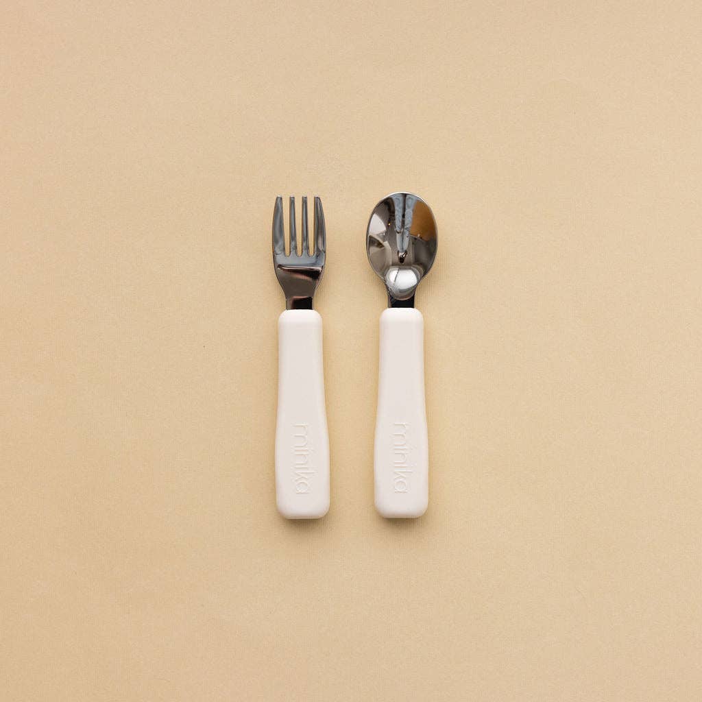 Minika - Fork and spoon set - Shell