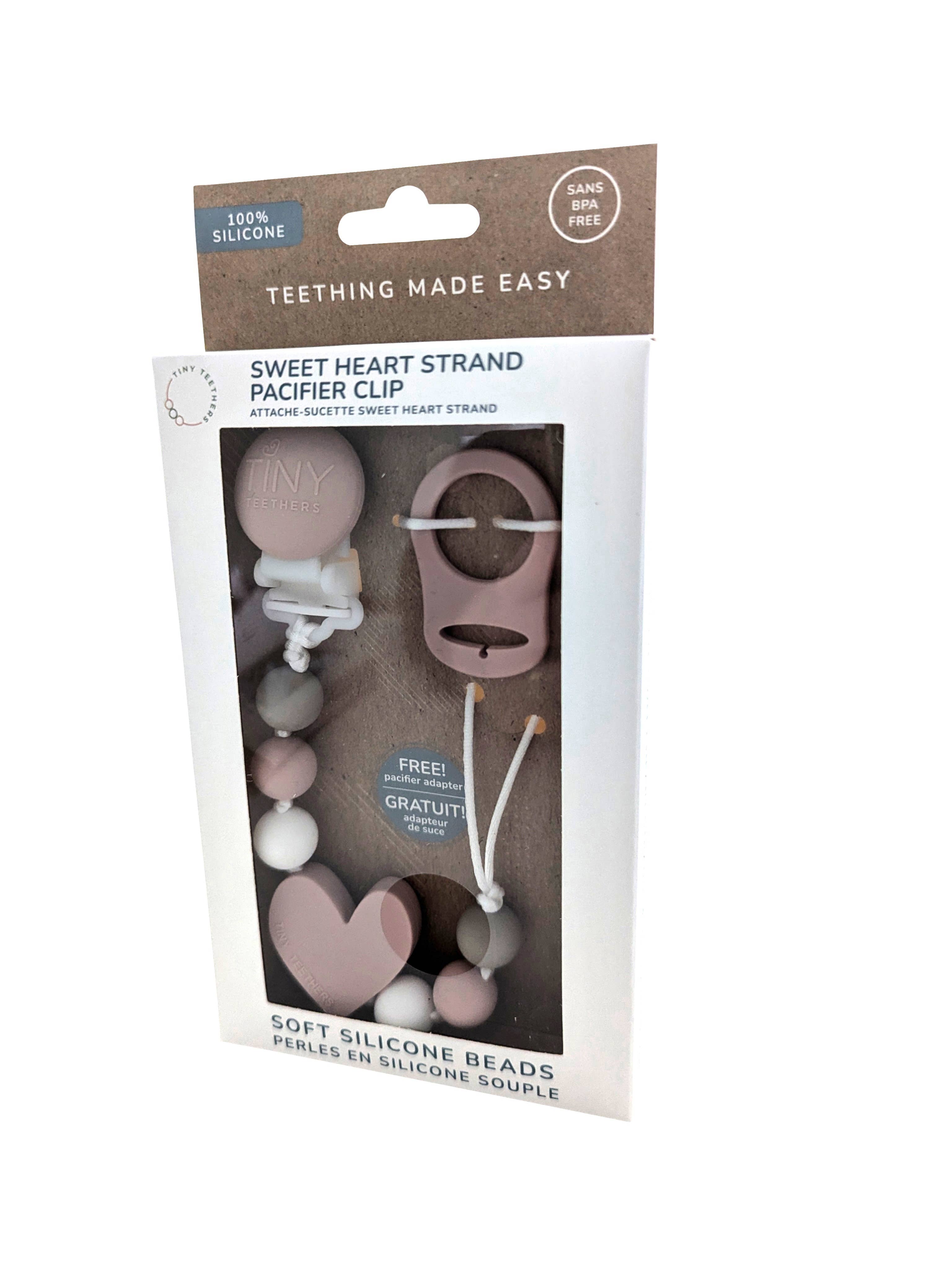 Tiny Teethers - Sweet Heart Strand Pacifier Clip