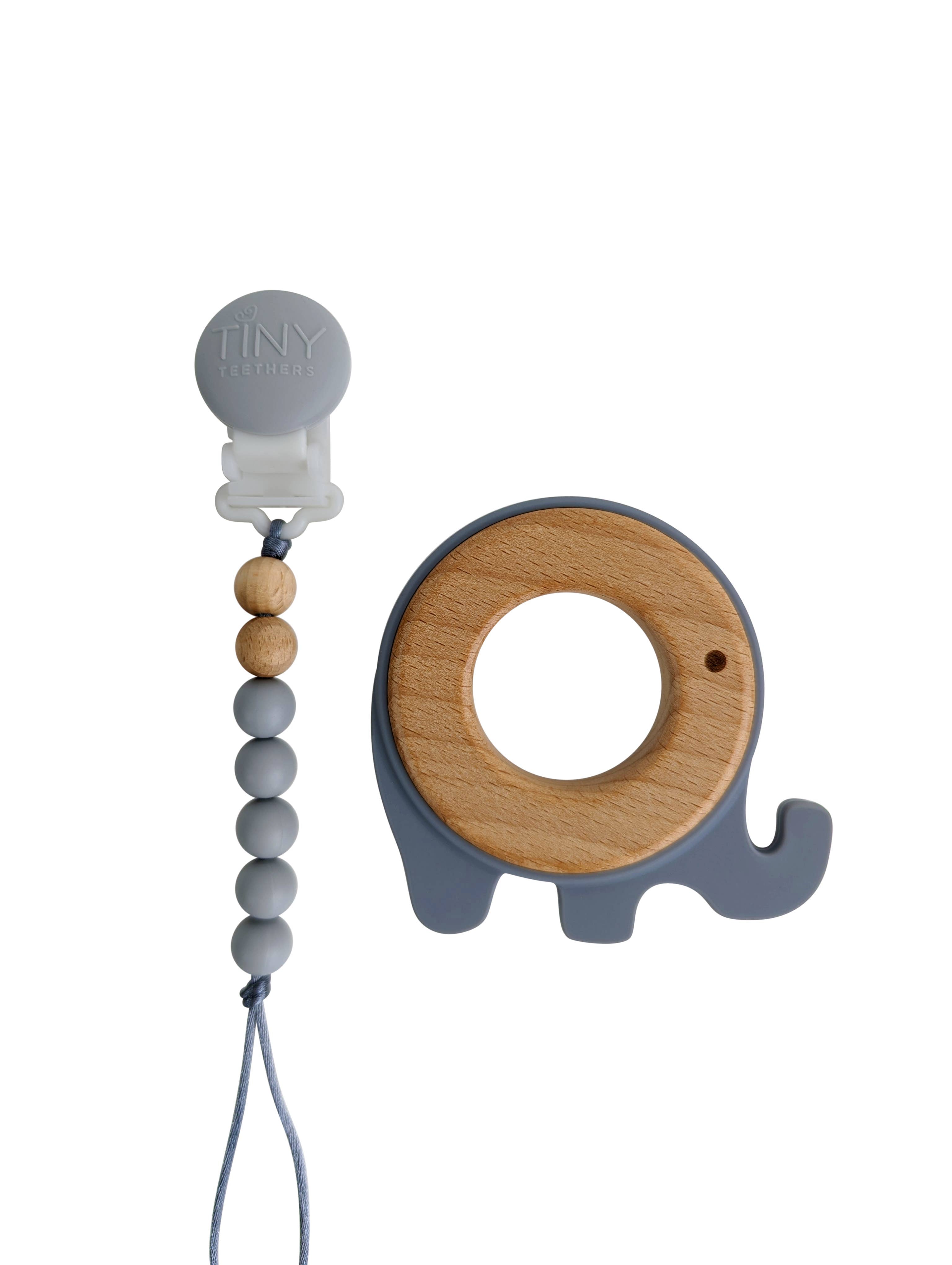 Tiny Teethers - Elephant Leaf Teether on a Beaded Strand