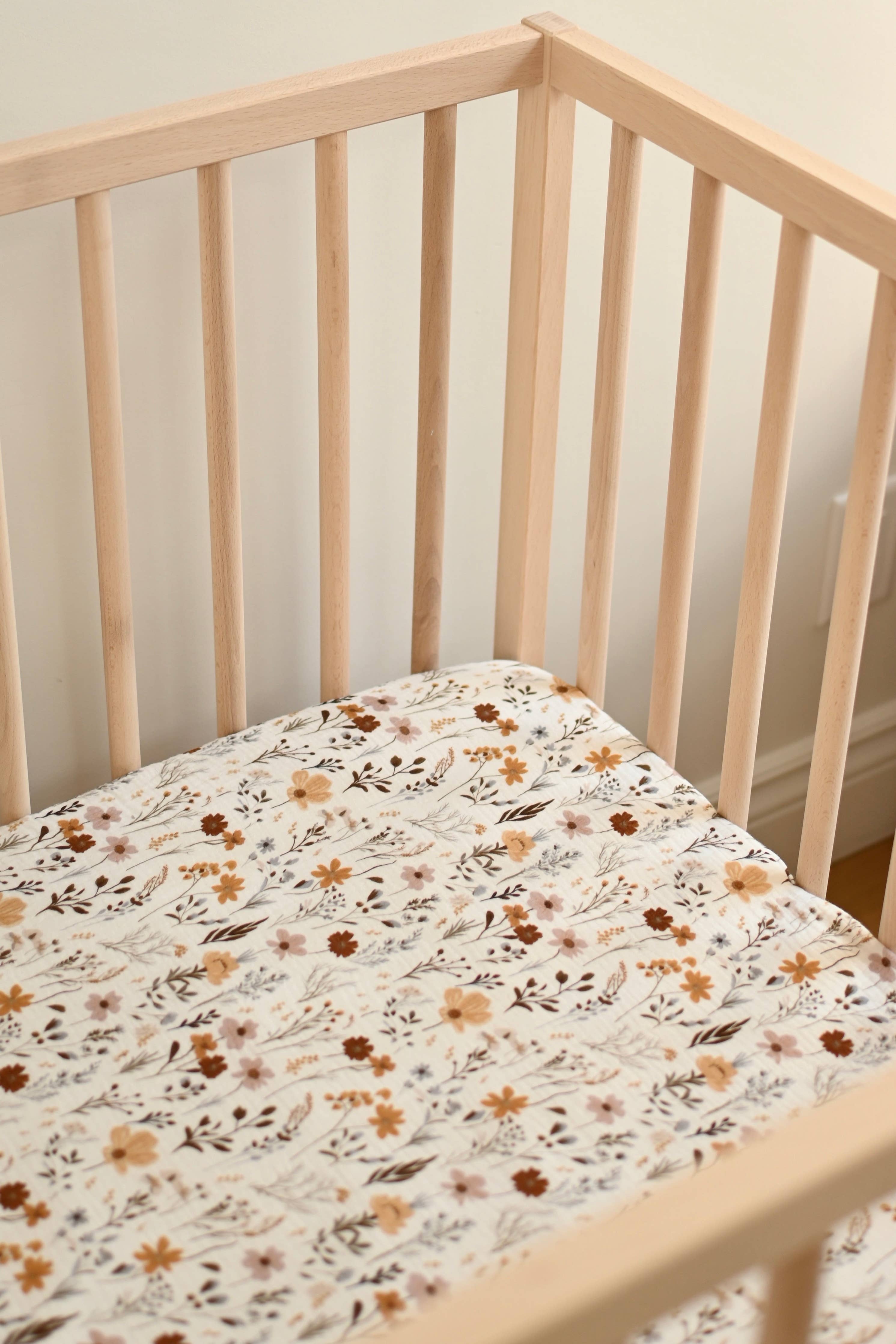 Minika - Crepe standard crib sheet - Wildflowers