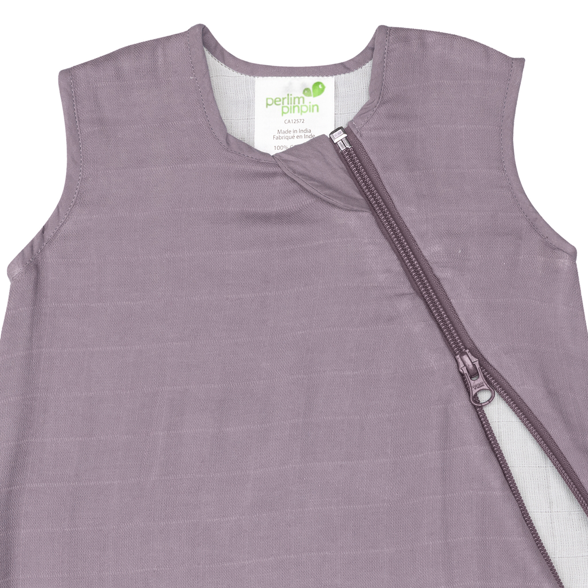 Perlimpinpin - Cotton muslin sleep sack - Plum (0.7 tog)