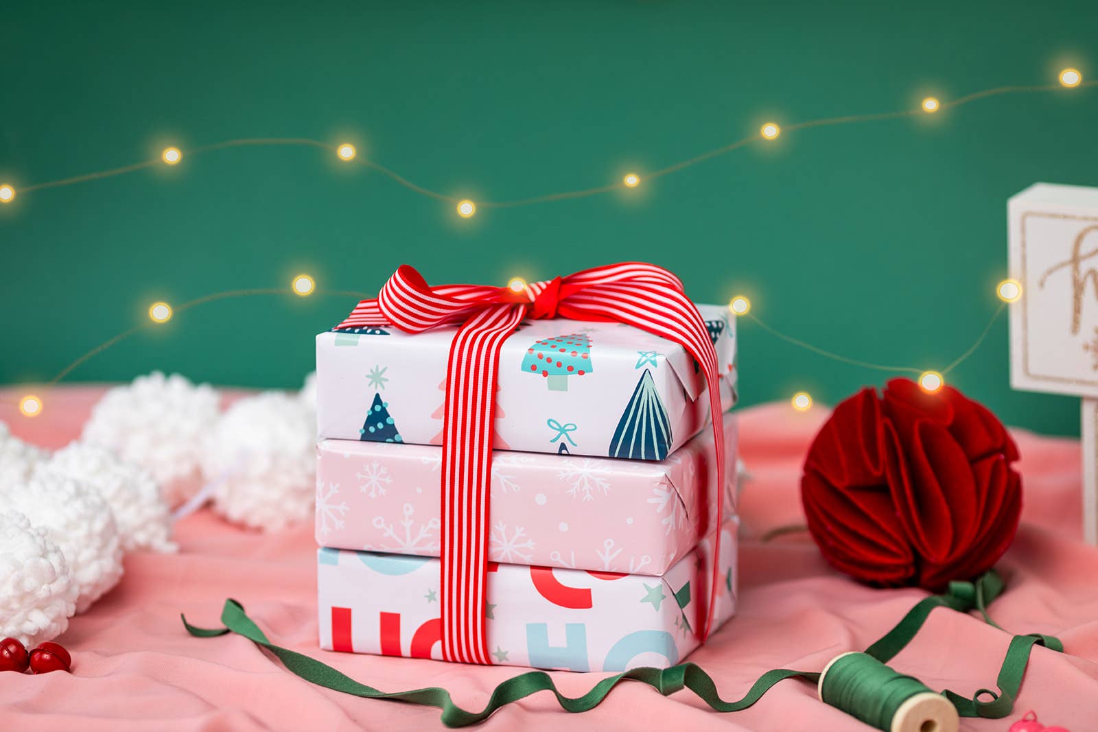 Ofelia & Co. - Ho Ho Ho Gift Wrapping Paper Rolls - 3 Pack Christmas Wrap