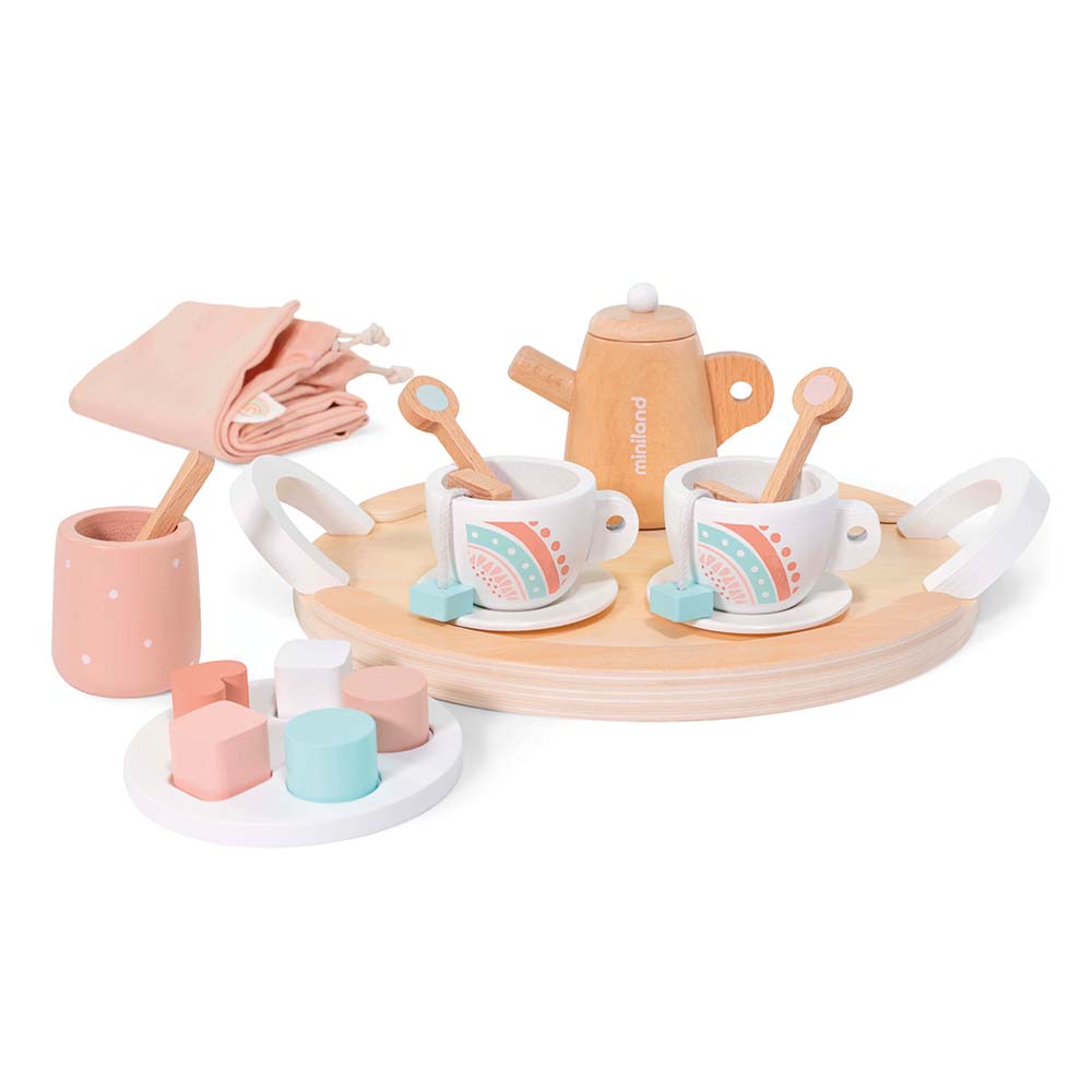 Miniland Educational - Doll Wooden Tea Set