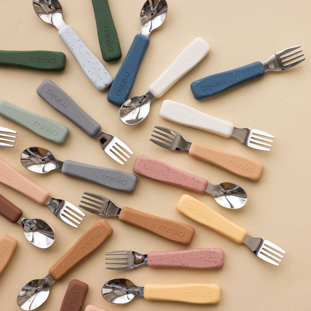 Minika - Fork and spoon set - Shell