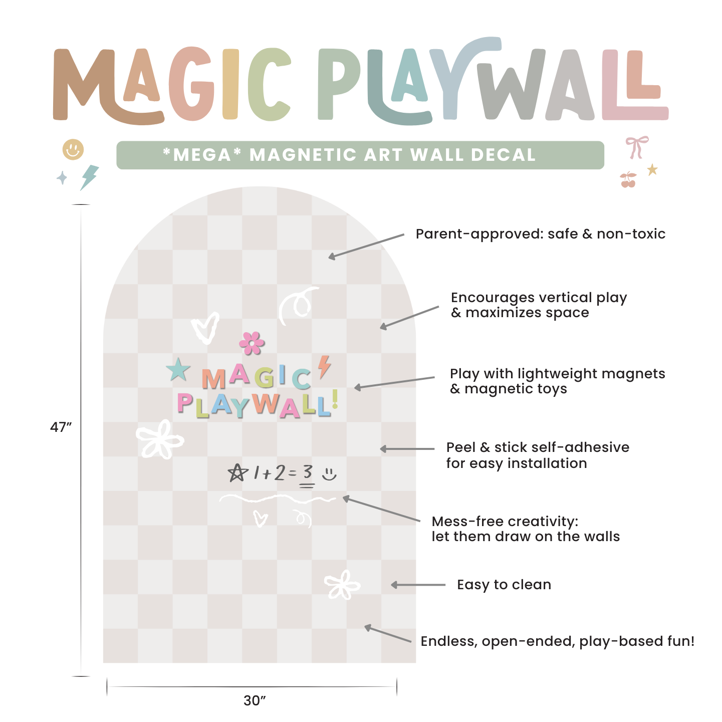 Cherrypick - MEGA Magic Playwall - Arch Magnetic Wall Decal for Kids