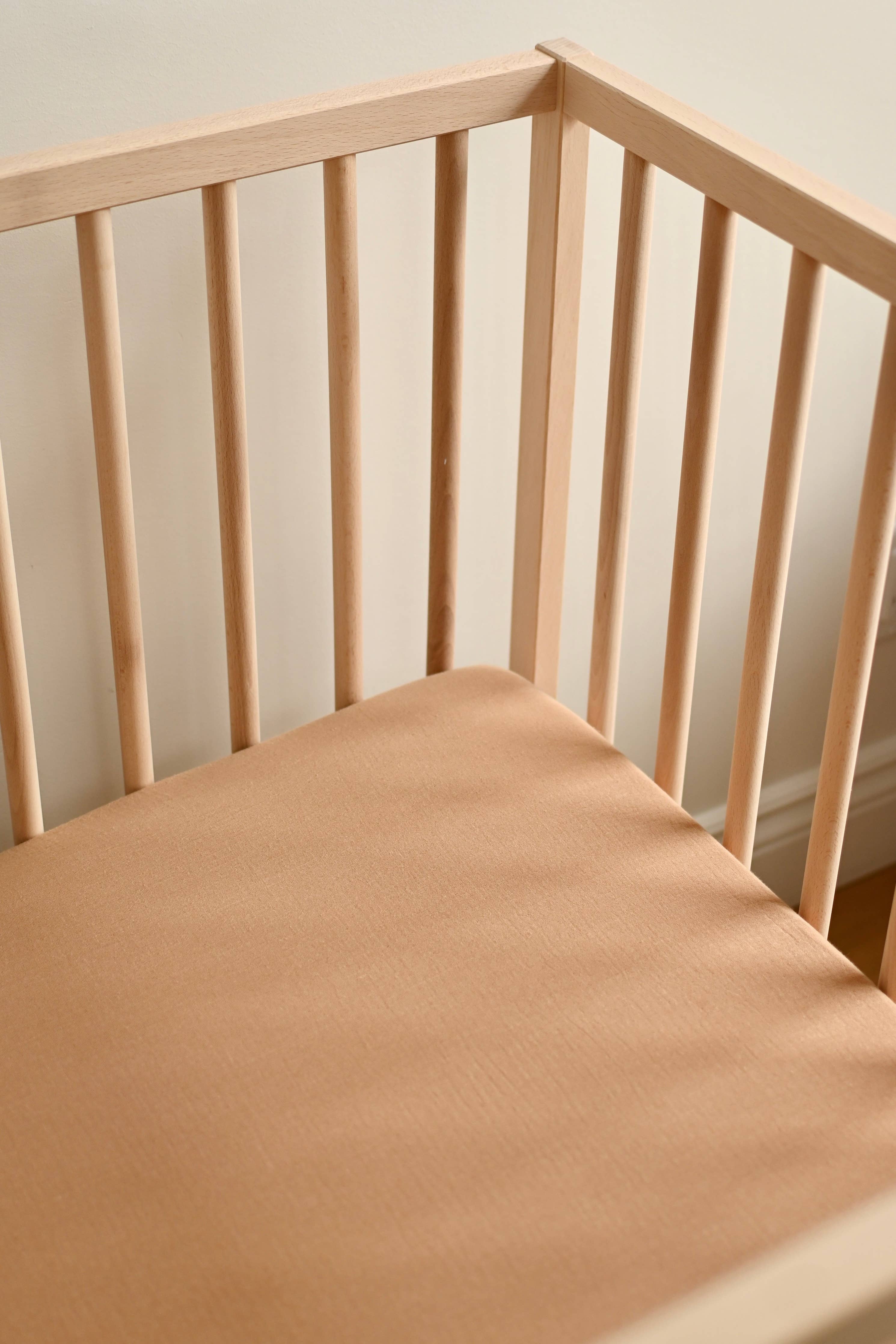 Minika - Crepe standard crib sheet - Caramel