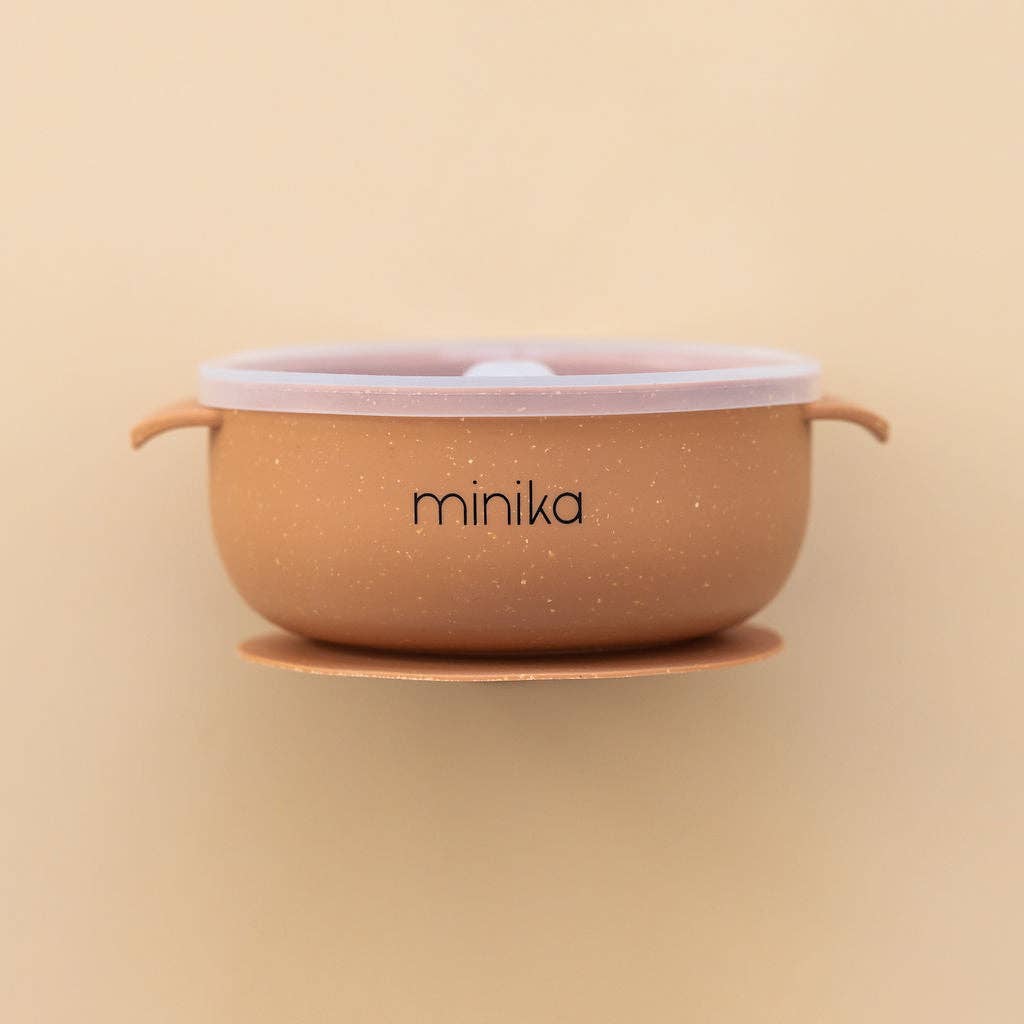 Minika - Silicone bowl with lid - Almond