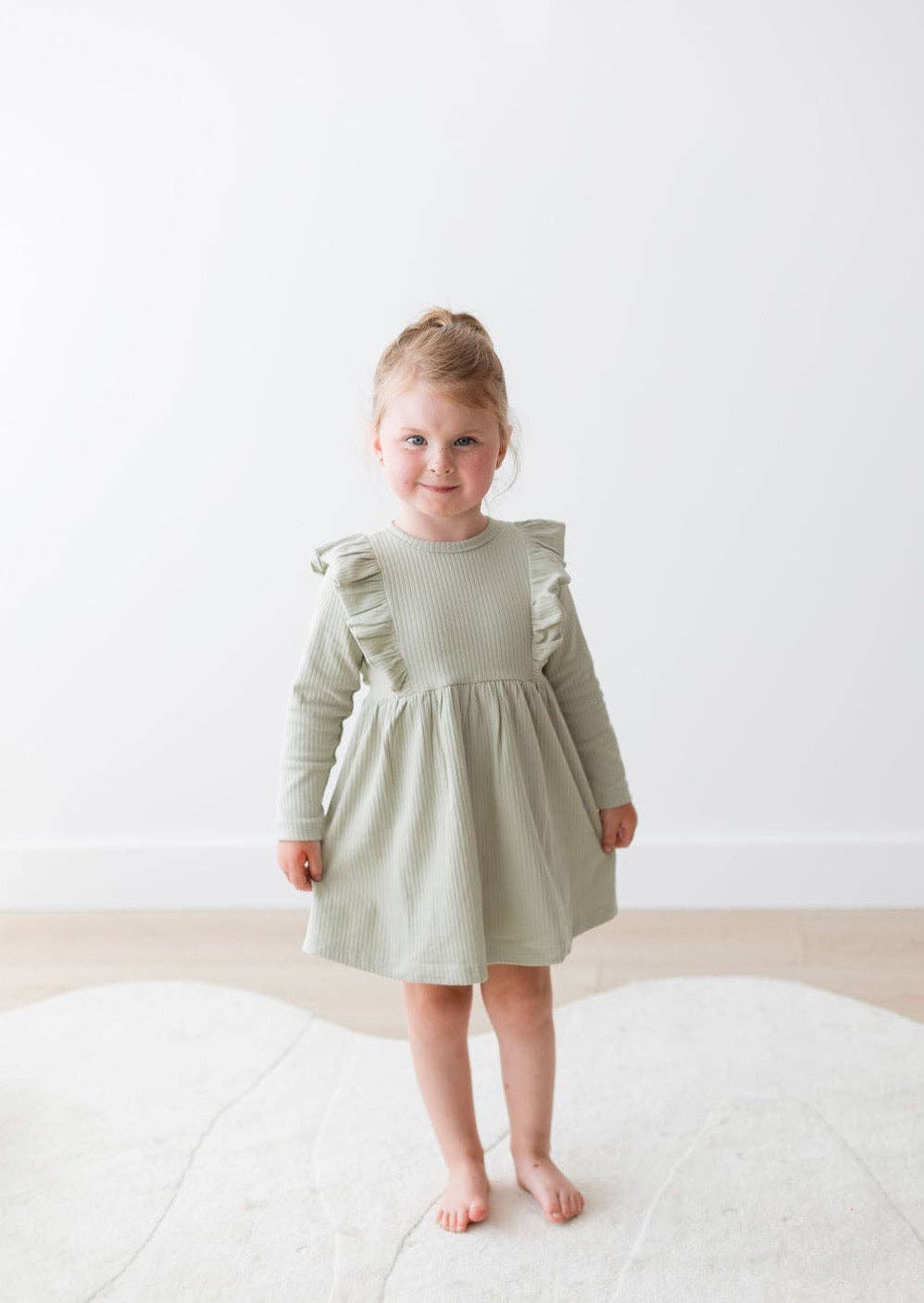 Mila & Co. - Ribbed Flutter Dress | Pistachio