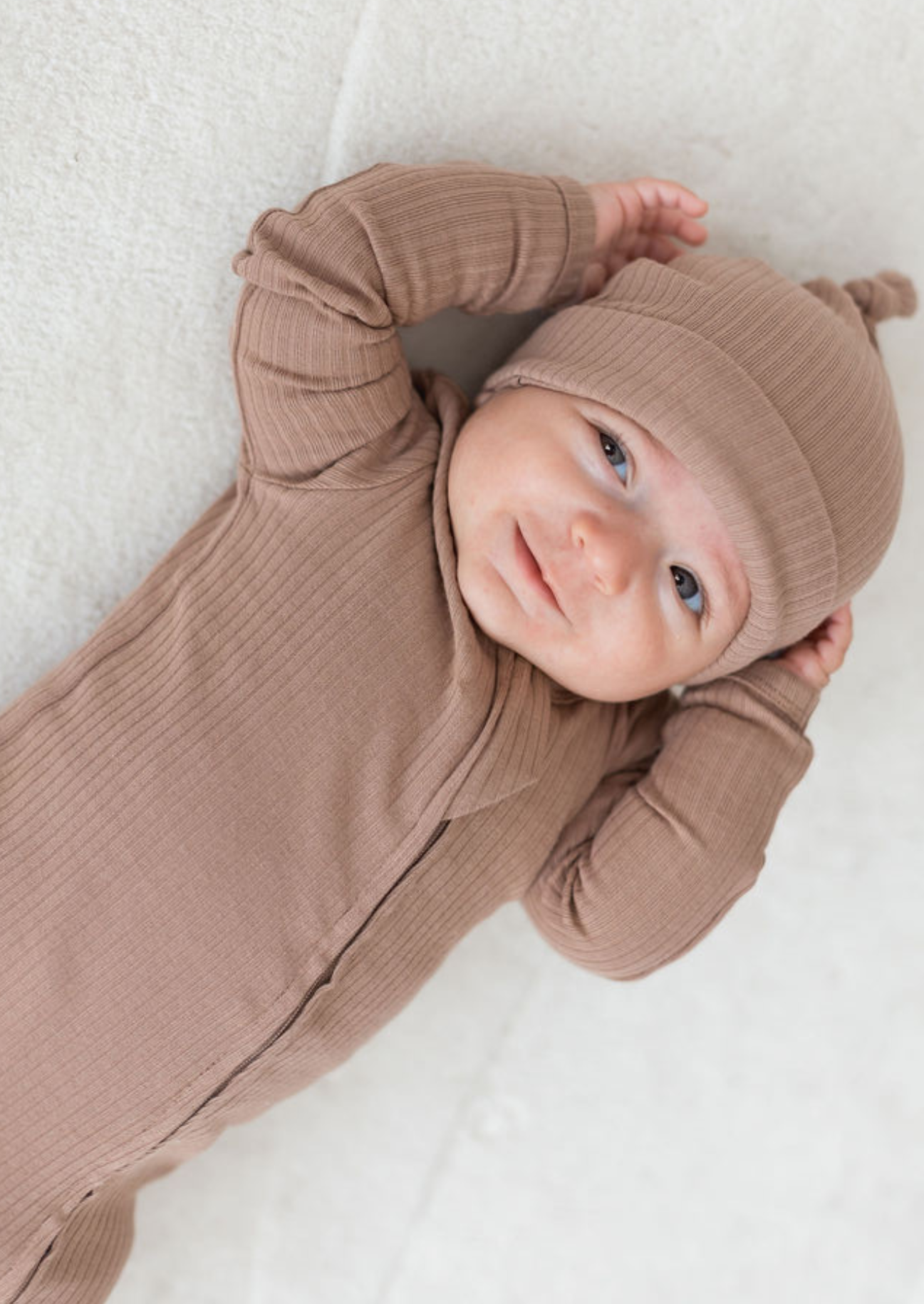 Mila & Co. - Ribbed Knotted Hat | Cappuccino