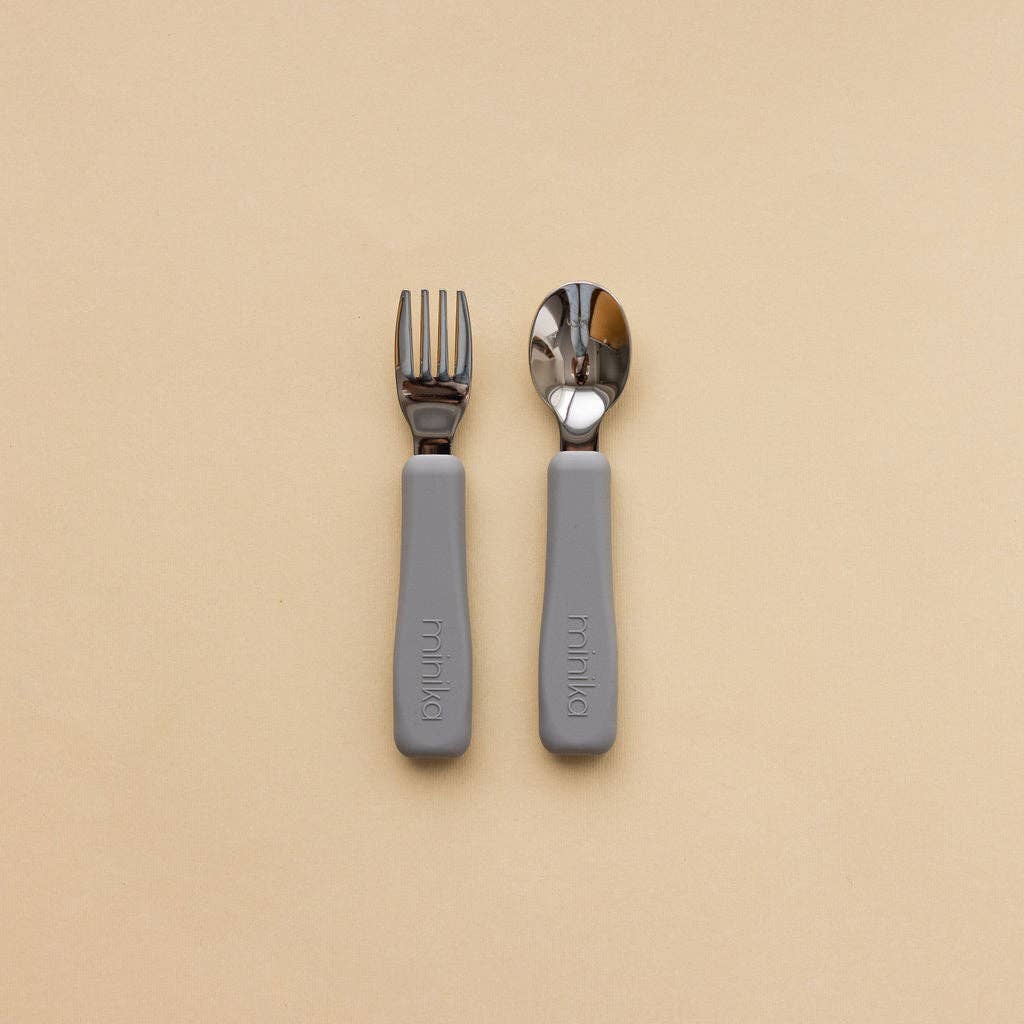 Minika - Fork and spoon set - Stone