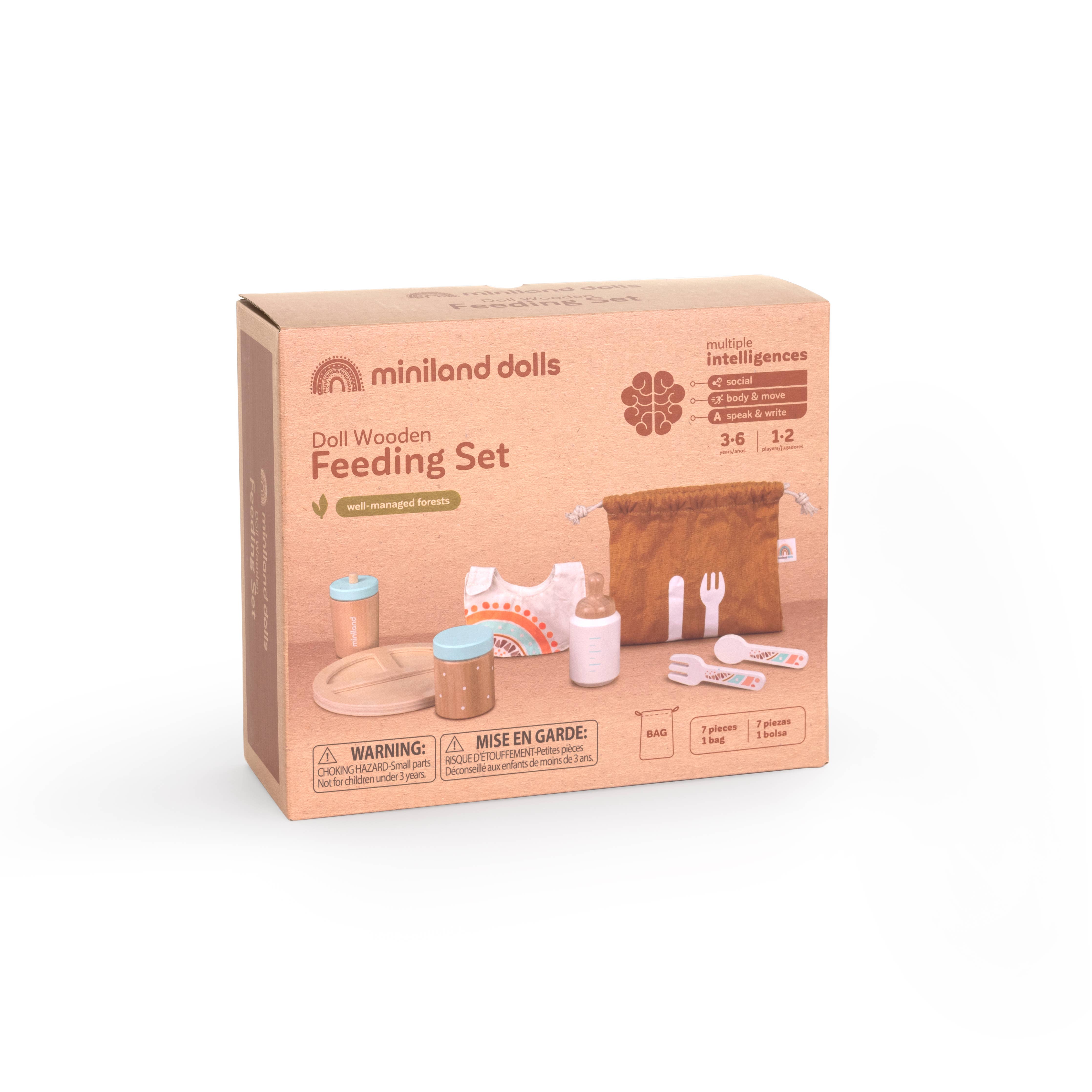 Miniland Educational - Doll Wooden Feeding Set