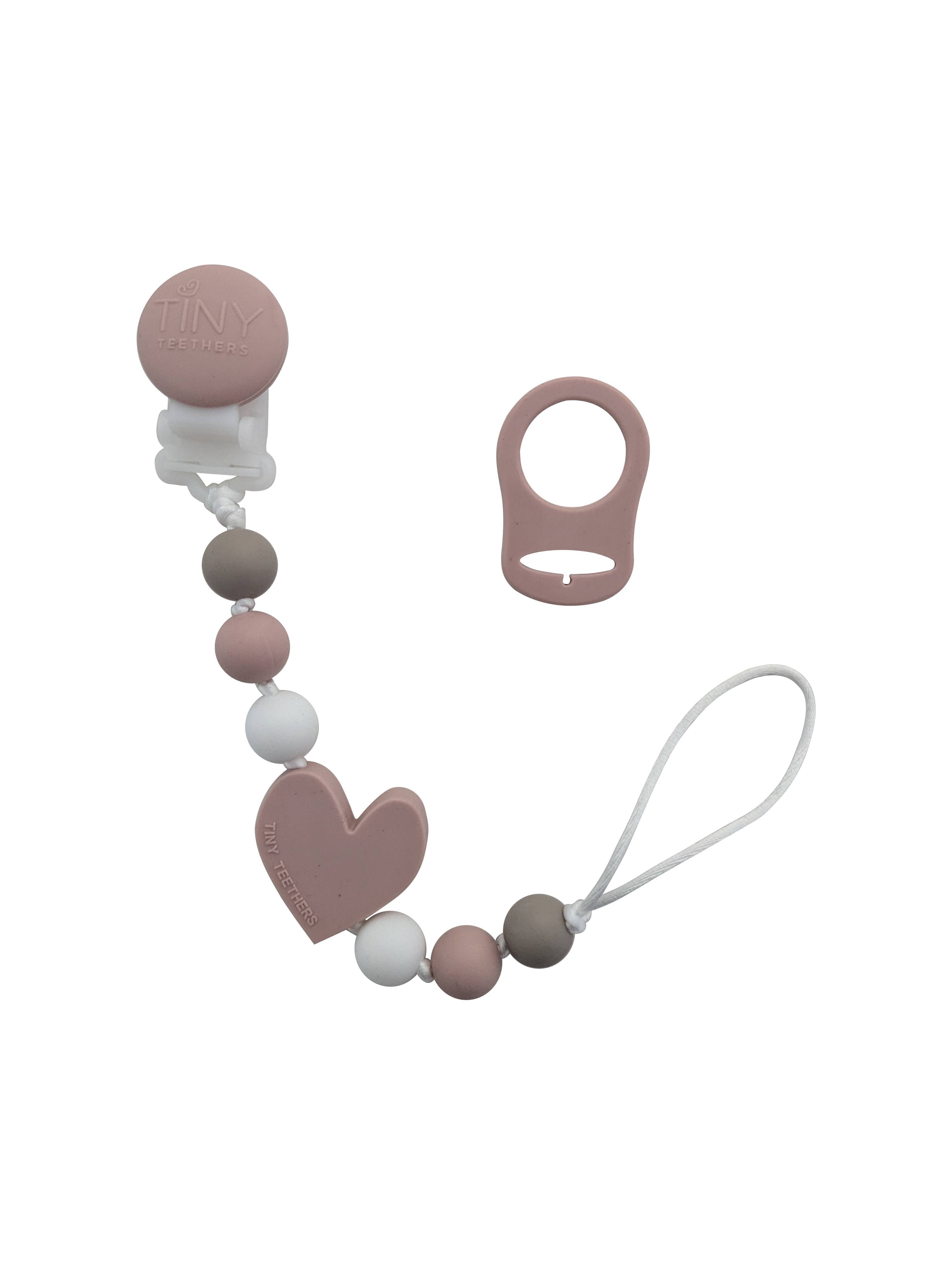 Tiny Teethers - Sweet Heart Strand Pacifier Clip