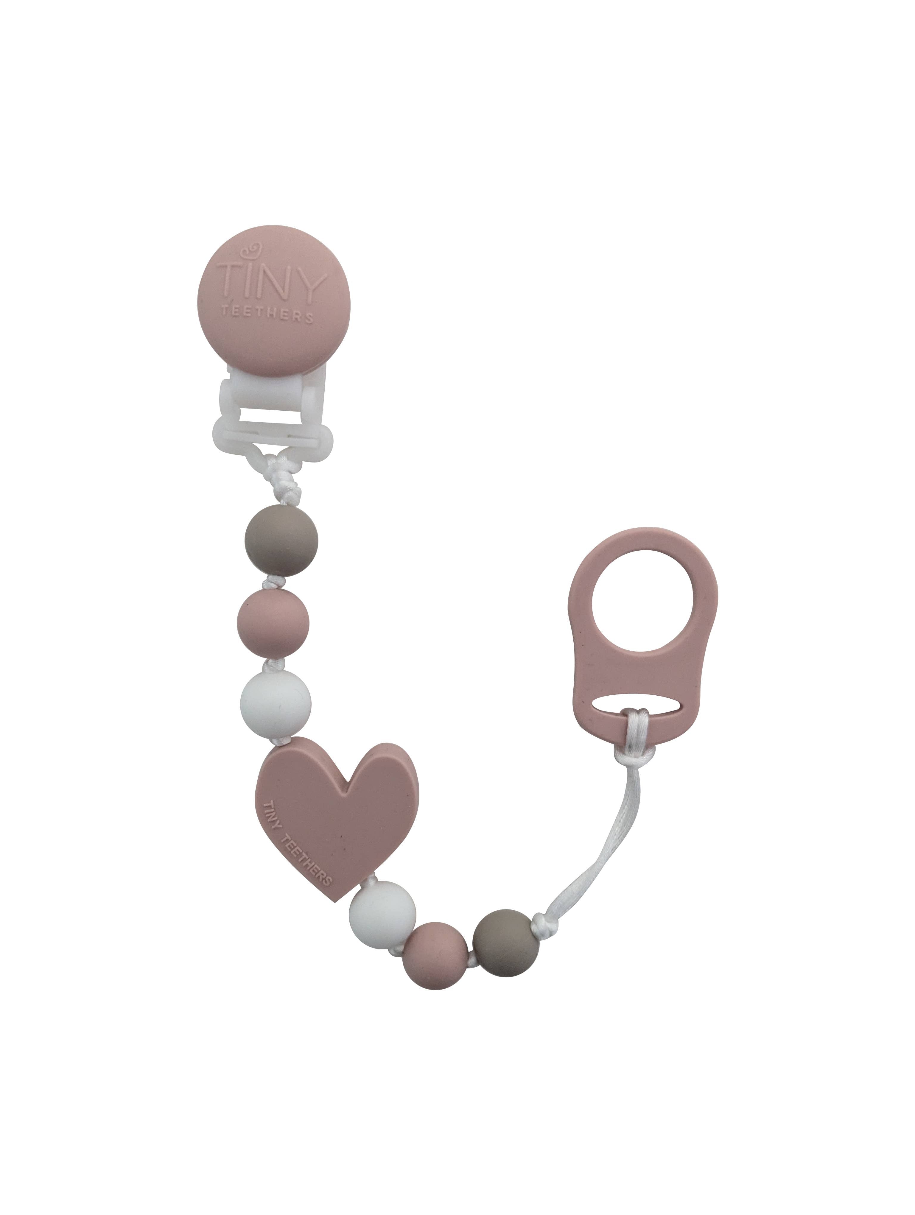 Tiny Teethers - Sweet Heart Strand Pacifier Clip